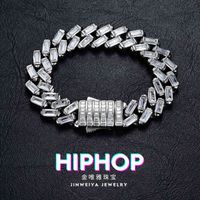 Wholesale New hip hop Bracelet men s and women s fashion bracelet mm strip CUBAN CHAIN T square zircon personalized Bracelet