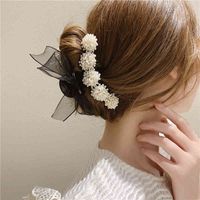 Wholesale Luxury Pearls pins Ornaments Trendy Clip Shiny Bow Lace Crab Hair Claws For Women Girl Accessories Headwear