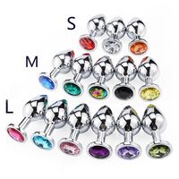 Wholesale 3pcs Stainless Steel Anal Toys Buttplug Booty Beads Crystal Jewelry Adult Sex Products Metal Butt Plugs For Women Men Gay Size S M L