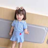 Wholesale Children Summer polo with shorts Sets Kids Clothes Suits Cute Girls Cotton T shirt Baby Girls Outfits size