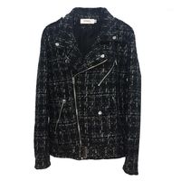 Wholesale Men s Jackets Shang Star Hip Hop Black Tweed Jacket And Women s Coats