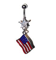 Wholesale Navel Bell Button Rings Women Crystal Body Jewelry Piercing Chakrabeads Stainless Steel Colorf Star Flag Umbilical Ring Belly Buckle jllUvG