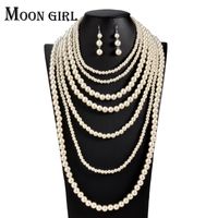Wholesale Jewelry Sets Wedding Fashion Pearl choker African Beads Set statement very long necklace set for women online shopping india