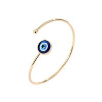 Wholesale Turkish Lucky Symbol Evil Eye Bangles for Women Girls Blue Eyes Charm Bracelet Adjustable Cuff Bangle