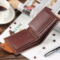 Wholesale Wallets Card Holder Coin Bag Money Purse As Picture Slim Solid Pu Fashion Men Male Women Short Standard Pocket Zipper