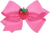 Wholesale Hair Accessories Colors Baby Girls King Classic Grosgrain INCH Bow With Clip Strawberry Sequins Center