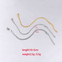 Wholesale Minimalist k Gold Plated Stainls Steel Flat Herringbone Snake Chain Bracelet for Women
