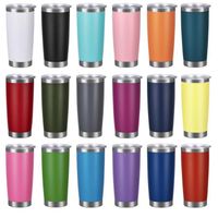 Wholesale 19 colors oz Beer Coffee Mugs Car cup Stainless Steel Tumblers Cups Vacuum Insulated Travel Mug Metal Water Bottle With Lid ZWL50
