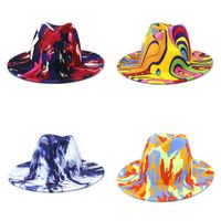 Wholesale Felt Fedora Hats for Men Women Jazz Wide Brim Cap mens Fashion Panama Caps Imitation Wool Hat Woman Man party gift