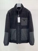 Wholesale 2021 fall and winter fashion luxury jacket high quality fleece stitching Nylon mens collar designer coat
