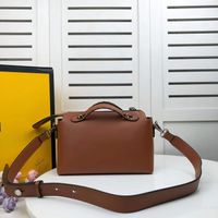 Wholesale Brand women s handbag fashion shoulder bag cross Brown Leather Italian calfskin material spacious interior with compartment zipper inner bag and silver metal parts