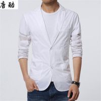 Wholesale Tang Cool Brand Clothing Ultra Thin Light Male Slim Fit Suit Jacket White Summer Style Blazer Men Plus Size xl V2pr