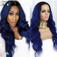 Wholesale Lace Wigs TOPODMIDO Body Wave x4 Front Human Hair With Baby Blue Color Brazilian Remy Glueless Closure