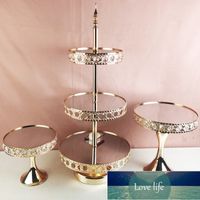 Wholesale Crystal Cake Stands Set tiers Mirror Cupcake Stand Cake Dessert Holder with afternoon tea Wedding birthday party fruit bowl