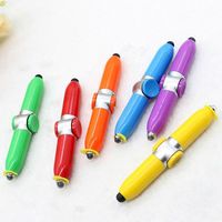 Wholesale Ballpoint Pens ABS Fingertip Gyro Pen Multi Function Spinner Toy Ball Pointpen Led Light Relieve Stress