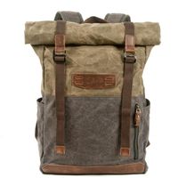 Wholesale Backpack Casual Canvas Backpack Outdoor Hiking And Mountaineering Roll Top Design Extended Large Capacity Bag