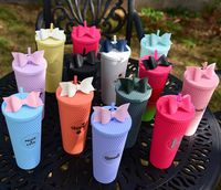 Wholesale 700ml Personalized Starbucks Cold Cup Tumbler Iridescent Bling Rainbow Unicorn Studded coffee mug with straw latest MS16
