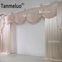 Wholesale Ice Silk Panel Backdrop Curtain Stage Background For Wedding Event Decoration Photo Booth Birthday Party Curtain swag Valances