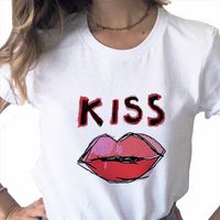 Wholesale And Women Pretty Lady Men Tops Images Print Ladies Casual Basis O Collar White Short Sleeve Shirt drop Ship
