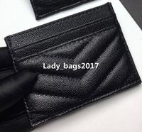 Wholesale Luxury Designer Card Holder Wallet Short Case Purse Quality Pouch Quilted Genuine Leather Y Womens Men Purses Mens Key Ring Credit Coin Clutch Mini Bag Brown Canvas