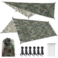 Wholesale Tents And Shelters Camouflage Tourist Awning Canopy Tarp Tent Shade Ultralight Sunshade Outdoor Camping Beach Hammock Waterproof Shelter