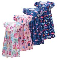 Wholesale Girl s Dresses Summer Spring Princess Dress Cartoon Pattern Kids For Girls Years Birthday Party Flower Print Children Clothing