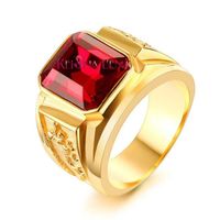 Wholesale Wedding Rings Punk Dragon Ring For Men Red Blue Black CZ Stone Stainless Steel Gold Color Male Alliance Casual Jewelry