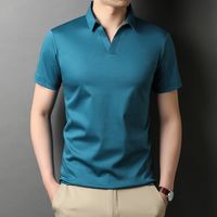Wholesale High quality Pima cotton men s polo shirt lightweight short sve round neck T shirt casual white summer