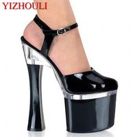 Wholesale Dress Shoes Cm Super High Heels Glass Root Package Sandals Nightclub Shoe Manufacturers Selling Women s