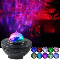 Wholesale LED Star Projector Night Light Galaxy Starry Night Lamp Ocean Wave Projector With Music Bluetooth Speaker Remote Control For Kid