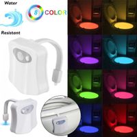 Wholesale 8 Colors Changing Motion Sensor LED Toilet Bowl Seat Night Light Kids Potty Bathroom Safe Lamp