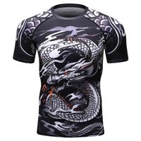 Wholesale 3D Print T Shirt Men GYMS Compression T Men s Dragon s Flight Short Sleeve Rash Guard MMA BJJ Tops T