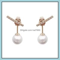Wholesale Stud Earrings Jewelry Natural Freshwater Pearl Trendy For Women Real Sterling Sier Gift Drop Delivery Wugt