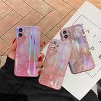 Wholesale Laser Marble Design Phone Cases Ultra Thin Soft TPU Shining Glossy Cover Plating Radiation Crack Case for Apple PRO MAX