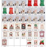 Wholesale 2022 Christmas Gift Bag with Reindeer Santa Claus Sack Cotton Environmental Protection Bundle Mouth Canvas Moose Xmas bag for New Year kids