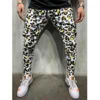 Wholesale Fashion Men Casual Long Pants Gentleman Slim Fit Leopard Camo Pants Jogger Sweatpants1
