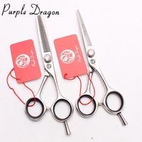 Wholesale Hair Scissors quot cm C Purple Dragon Pink Stone Professional Hairdressing Thinning Shears Cutting Z9012