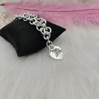 Wholesale Chains S925 Sterling Silver Dirty Braid Lobster Clasp Necklace Women Carved Heart Shaped Tag High End Party Birthday Jewelry Gift