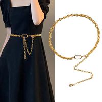 Wholesale Laides Gold Silver Waist Chains Bronze Designer Belts For Women Fashion Metal Waistband Luxury Dress Accessories Letter Chain Girdle Belt