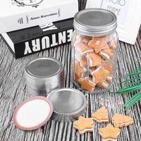 Wholesale Storage Bottles Jars Regular Wide Mouth Round Metal Ring Split type Canning Lids For Mason Jar Candy Cookie Spices Glass