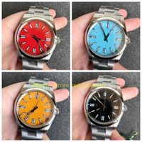 Wholesale 7 Color Super N Factory L Watch Men mm Sapphire Steel Red Black Blue Silver Oyster Bracelet Mechanical NoobF Automatic Movement Watches