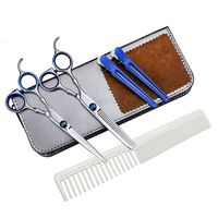 Wholesale Hair Scissors Set Of Cutting Tools Professional Hairdressing Shear Clips Comb Wipe Cloth With Case