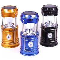 Wholesale Solar lamps Portable Outdoor LED Camping Lantern Solar lights Collapsible Light Outdoor Camping Hiking Super Bright led Light