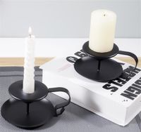 Wholesale Iron Taper Candle Holder Black Candlestick Holders Insense stands Wedding Dinning Party Decorations RRE10978