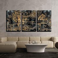 Wholesale Paintings Piece Art Canvas technically Electronic Background With Device Objects Modern Home Wall Decoration