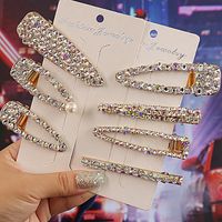Wholesale Rhinestone Crystal Women Hair Clip Duck Beak Clips Inlaid Drill Colorful Barrettes Accessories New Pattern wy J2