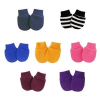 Wholesale Five Fingers Gloves MXMB Soft Cotton Baby Mittens Infant Toddler No Scratch Elastic Warm Unisex Solid Color For