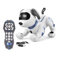 Wholesale LE NENG TOYS K16A Electronic Animal Pets RC Robot Dog Voice Remote Control Toys Music Song Toy for Kids RC Toys Birthday Gift Q0823