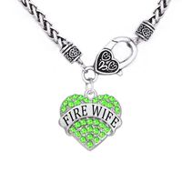 Wholesale Crystal Stone Fire Wife Pave Names Hearts Charms Spiga Necklaces For Wife