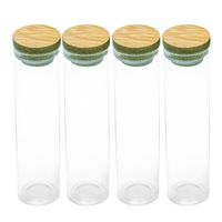 Wholesale 30x120mm ml Glass Bottle with Bamboo Cap Airtight Canister Storage Glycyrrhiza Sweets Food Grade Seal Jars Multipurpose